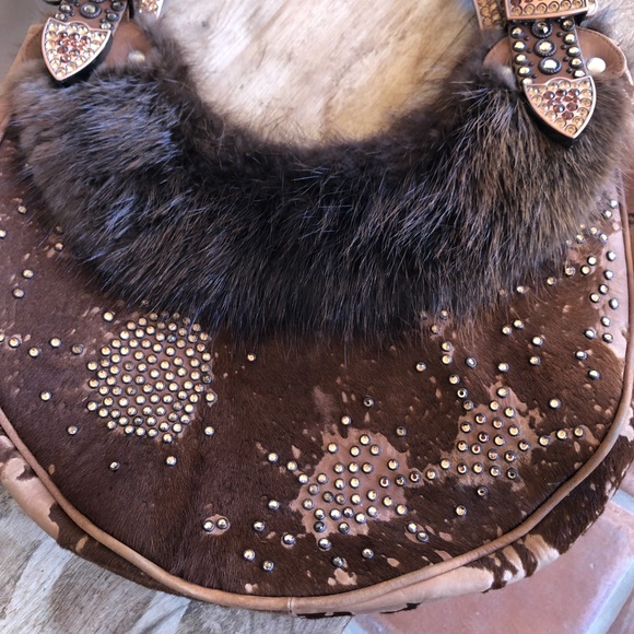 KIPPYS🇺🇸CA Handmade Steer Hide Fur Western Bag - Picture 10 of 10
